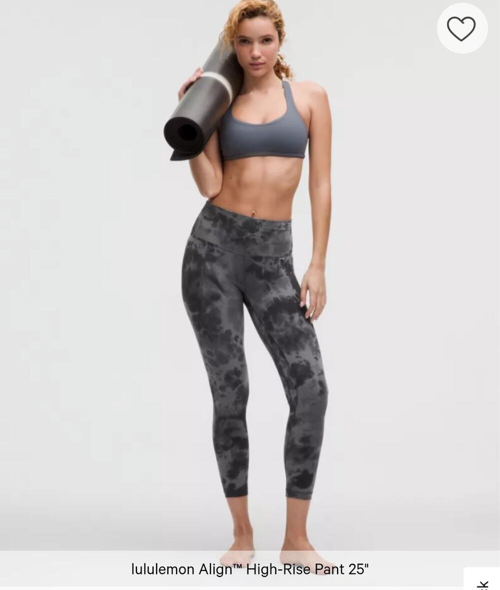 Lululemon Align High-Rise Pant 25” Diamond Dye Pitch Grey Graphite Grey Size 4